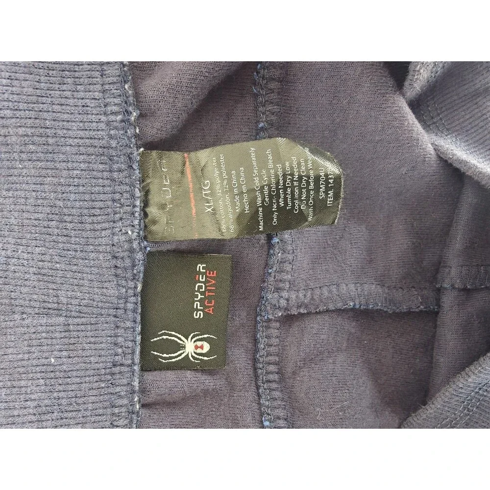 Spyder Active Men's XL Blue Heather Jogger Sweatpants Zip Pocket Fleece Pants